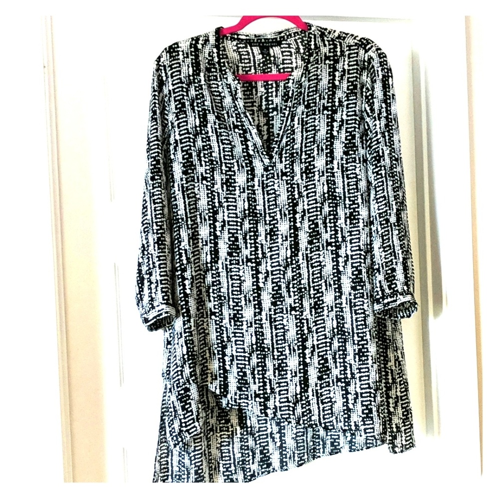 Black and White v neck blouse